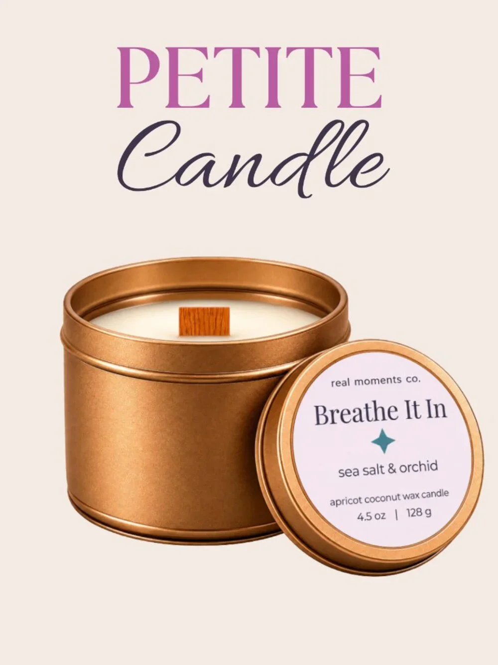 Breathe It In Candle, Sea Salt & Orchid, Self Care Candle Petite Gift Set